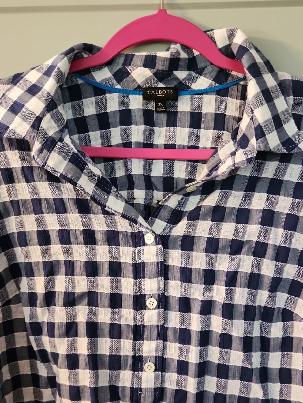 Talbots Checked Top - Picture 2 of 7